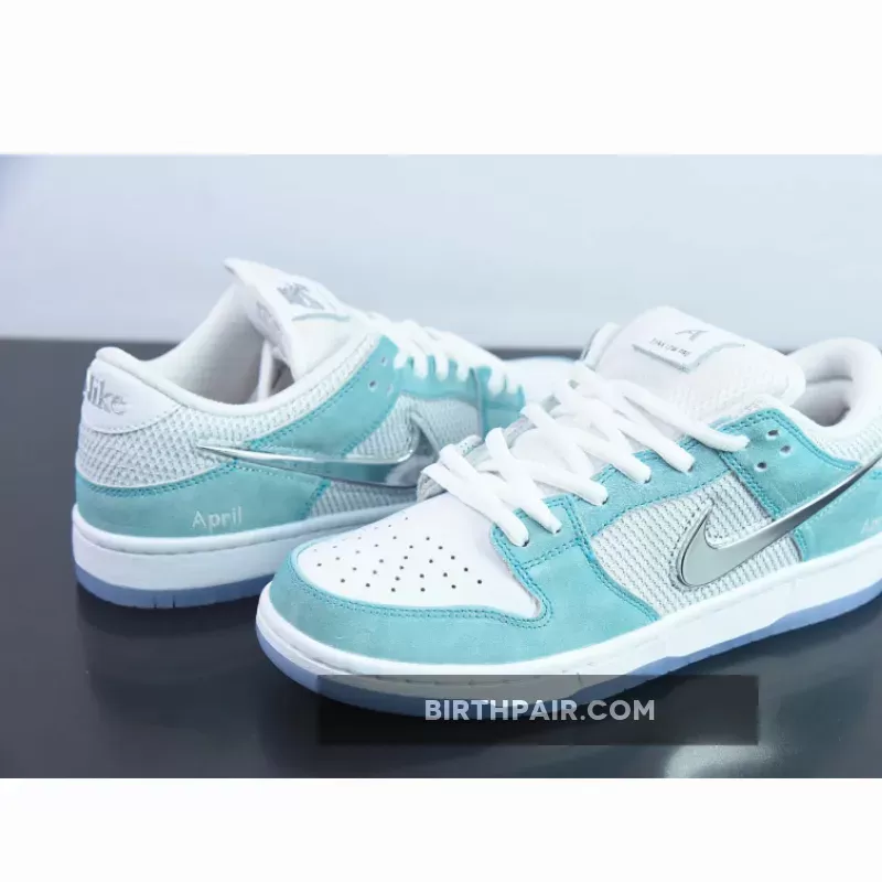 April Skateboards x Nike SB Dunk Low Green White Silver #Sb Dunks Low Green