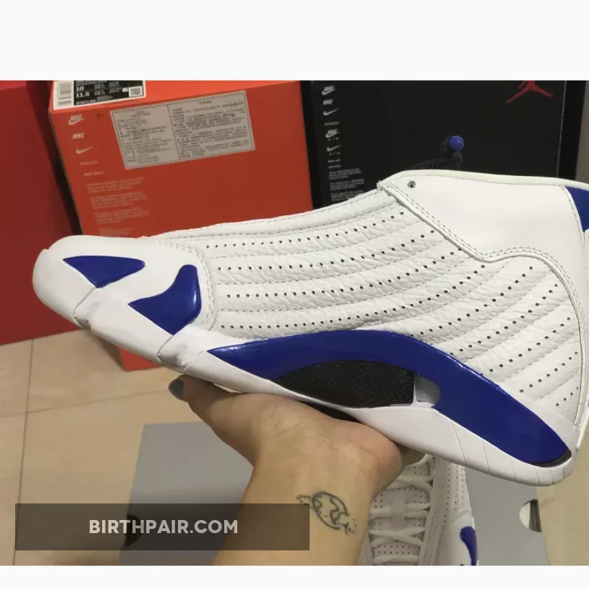 Hyper Royal 14 Gs, Air Jordan 14 White/Hyper Royal-Black