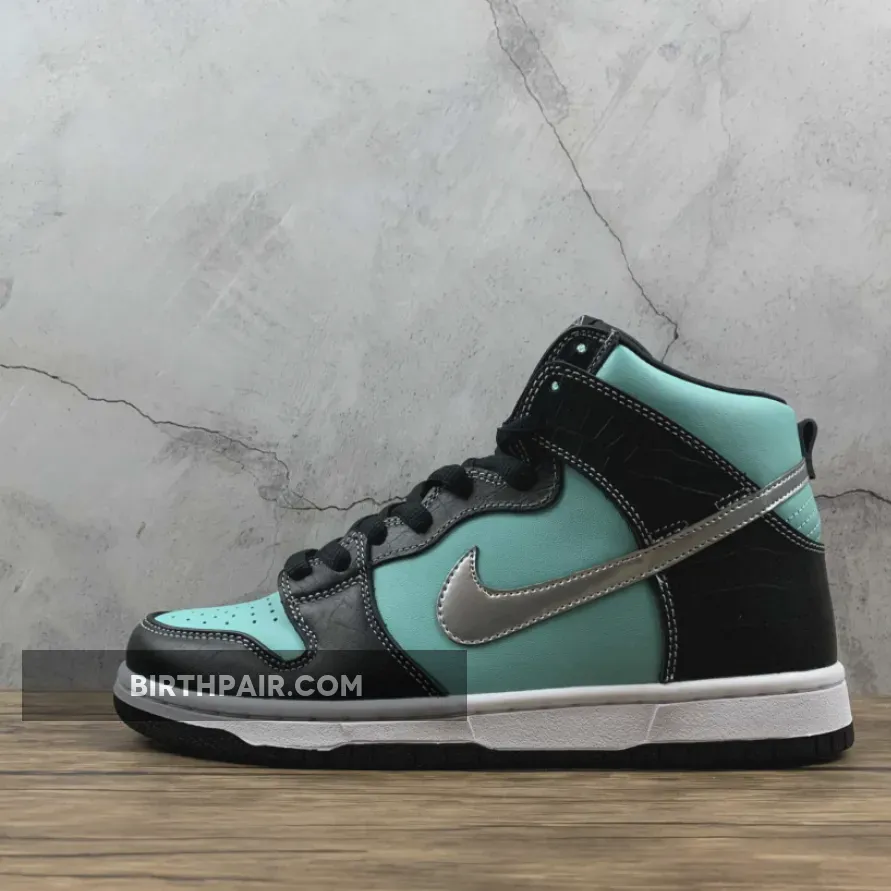 Diamond Supply Co. x Nike SB Dunk High Aqua/Chrome-Black - diamond sb dunk