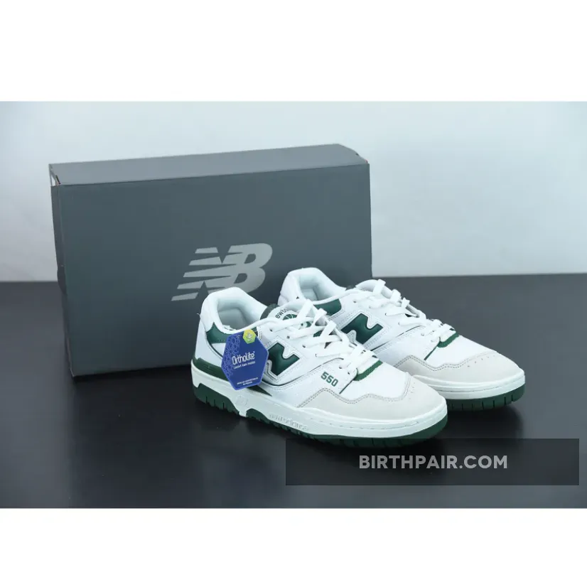 Brown Leather New Balance New Balance 550 White Green