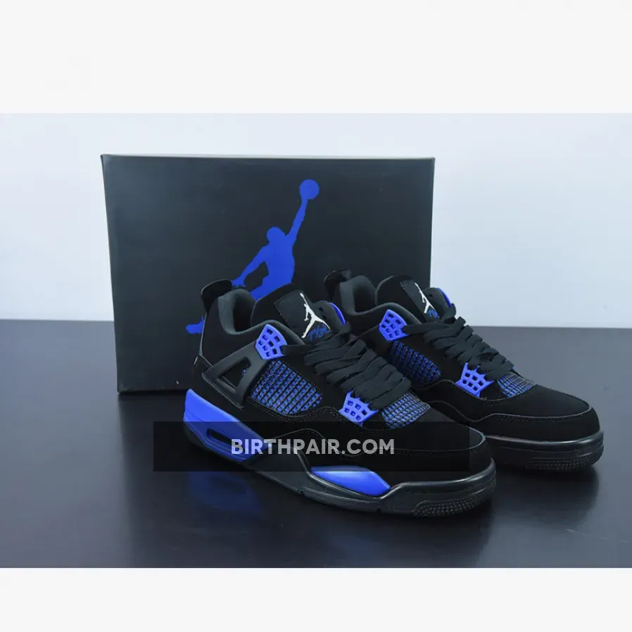 Air Jordan 4 Black Royal Blue / Blue Black Jordans