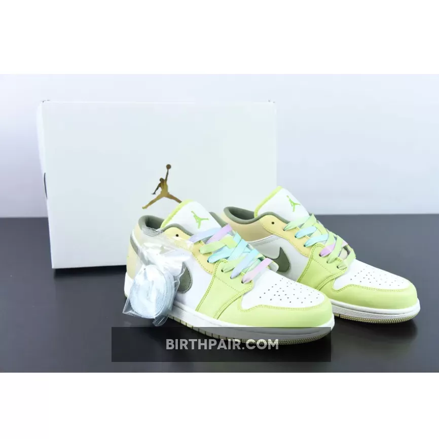 Air Jordan 1 Low Sail/Light Olive-Pale Citron-Desert FD9906-131 / jordan 1 low citron