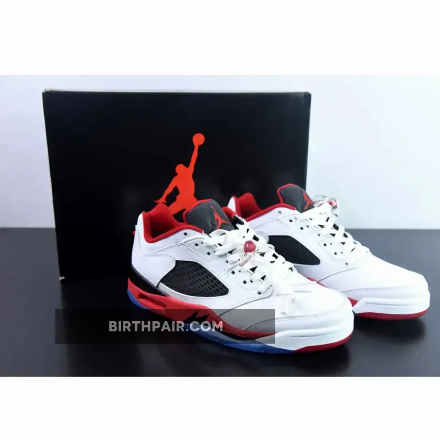 Air Jordan 5 Low White/Fire Red-Black / Fire Red 5s Low