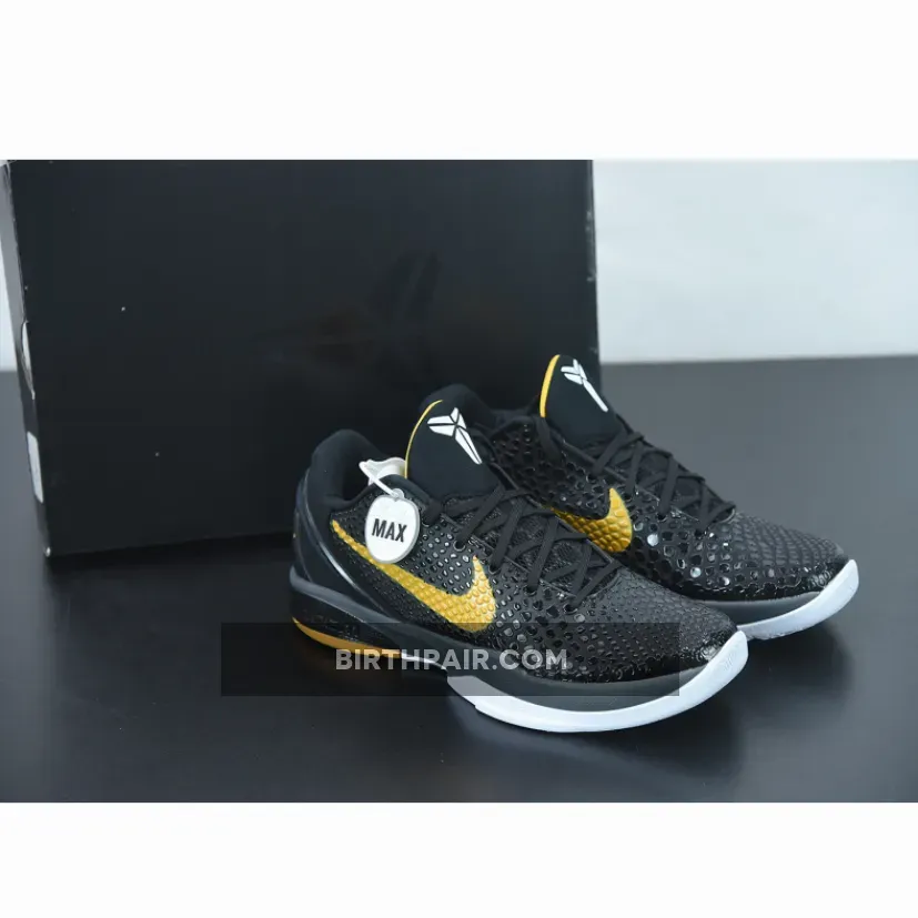 Kobe 6 Shoe / Nike Kobe 6 Protro Black/Dark Grey-White-Del Sol