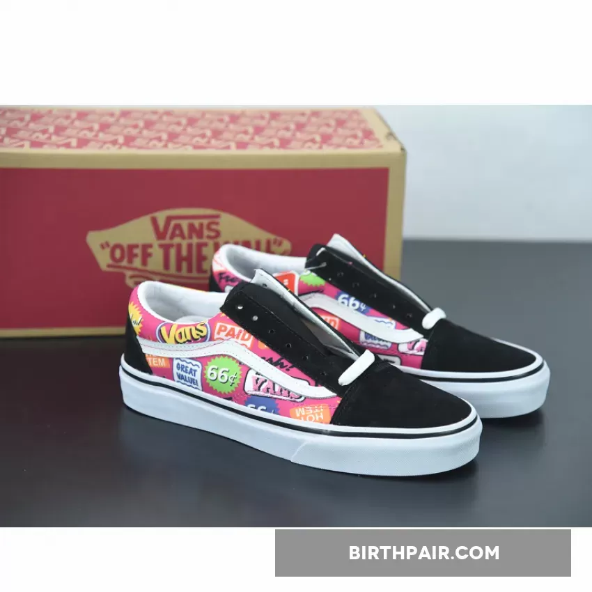 Vans Old Skool Black Multi-Color 1675866872 Multi Colored Vans