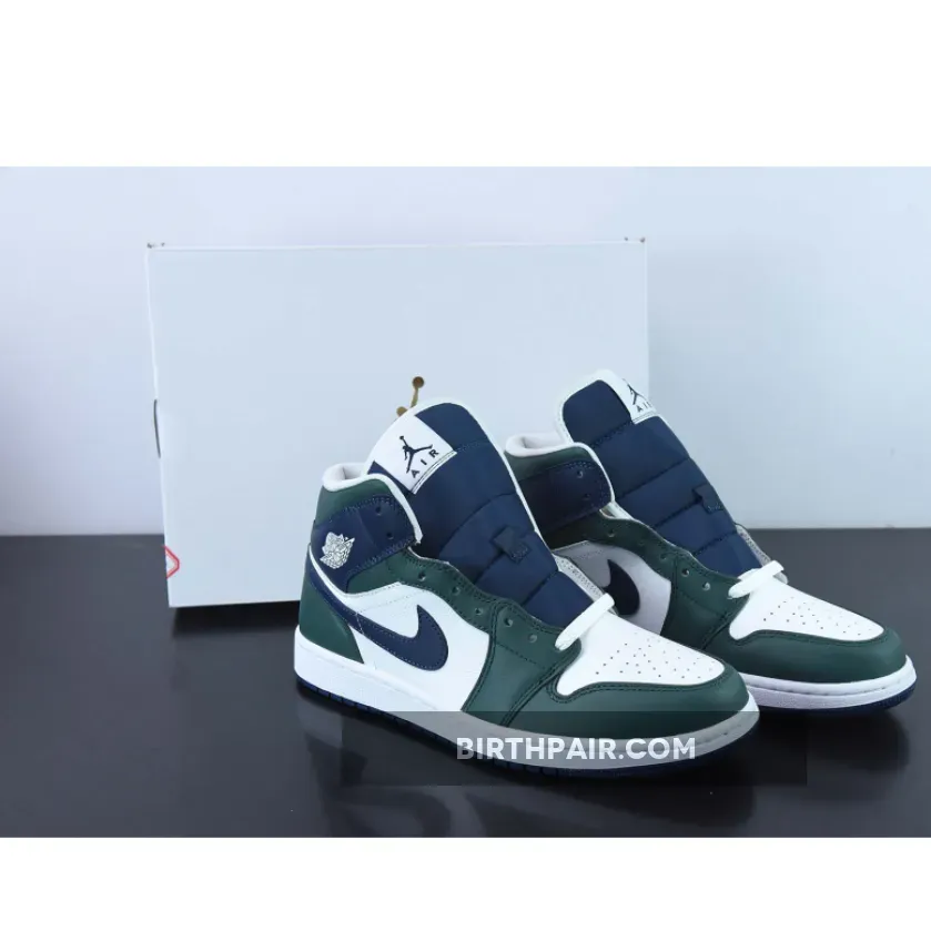 Air Jordan 1 Mid 'Seahawks' White Green Navy DZ5326-300 / green and white air jordan