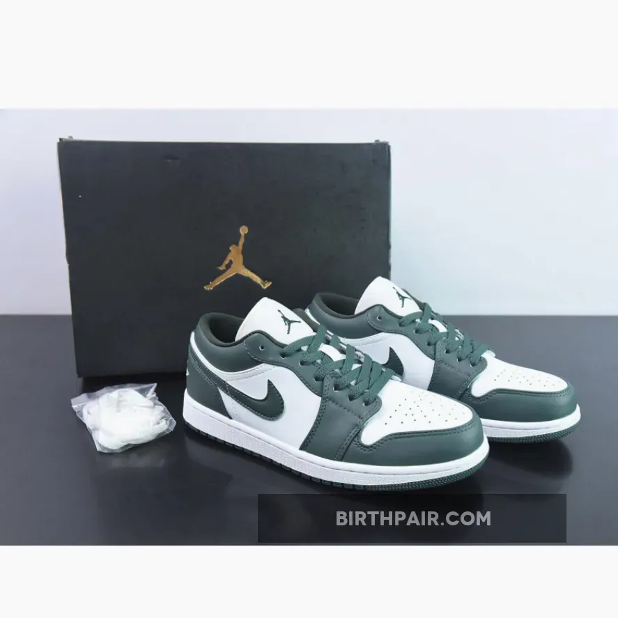 Olive Green Retro 11 Air Jordan 1 Low White/Galactic Jade