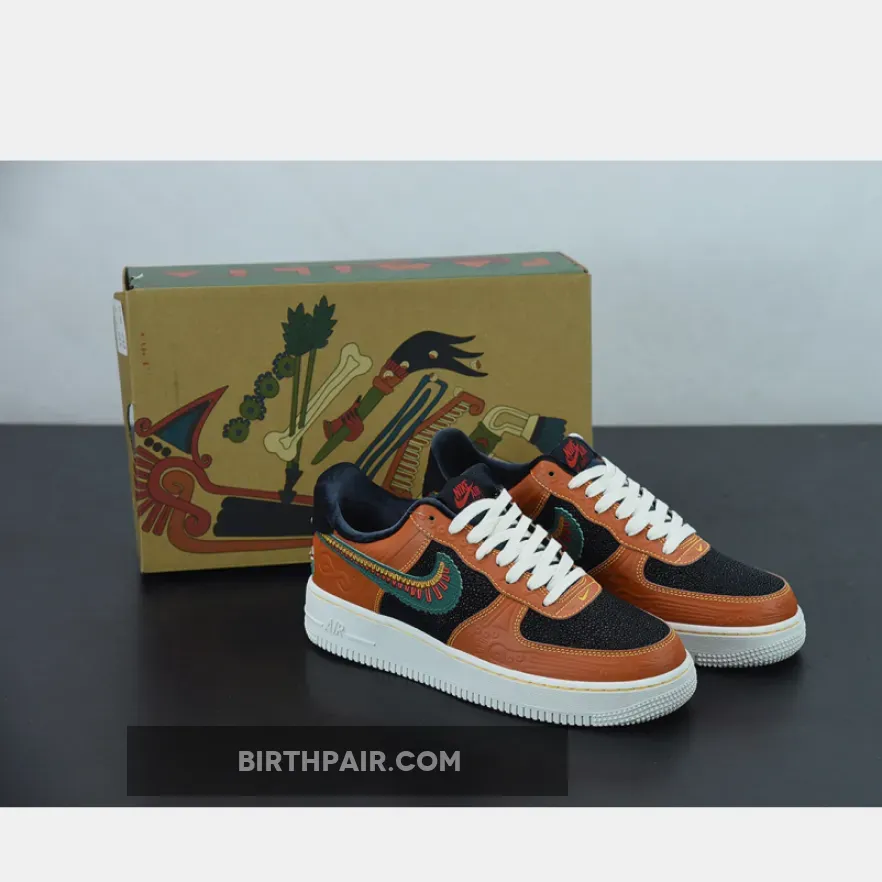 Nike Air Force 1 Low 'Siempre Familia' Black/Orange-White #nike siempre familia shoes