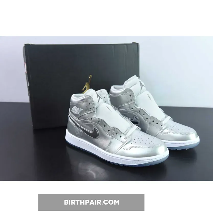 Air Jordan 1 High Golf "Gift Giving" Metallic Silver White